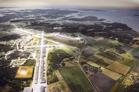 Illustration över Säve flygplats.