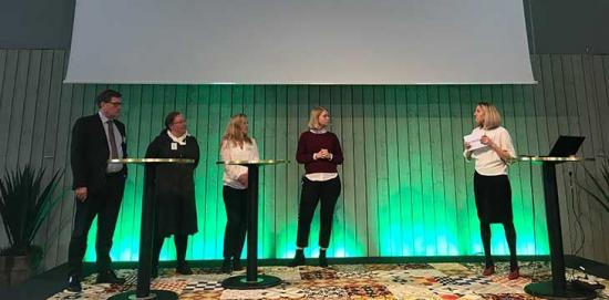 <span>Förra årets programkonferens: Martin Jonsson (Gestamp), Annika Borgenstam (KTH), Margareta Groth (Vinnova), Jennica Broman (Novigi) och Anna-Karin Nyman (Jernkontoret).</span>