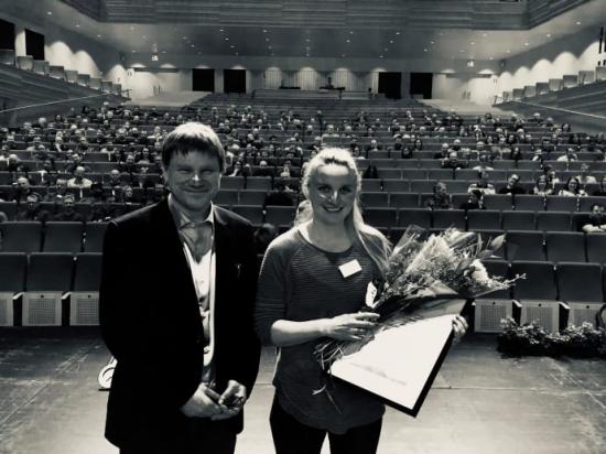 Pristagare. Jennifer Andersson och Jonas Fjellner, båda från avdelningen kross och infrakt på Boliden Aitik, tog på onsdagen emot Svemins Arbetsmiljöpris 2020 i Luleå.