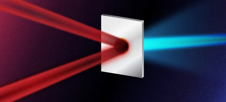 Så får en protonstråle fördubblad energi. Den nya metoden bygger på att en laserstråle delas och skickas mot en tunn folie från två olika vinklar – exakt samtidigt.
