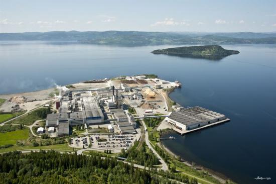 &Ouml;verblick över Norske Skog Skogn.