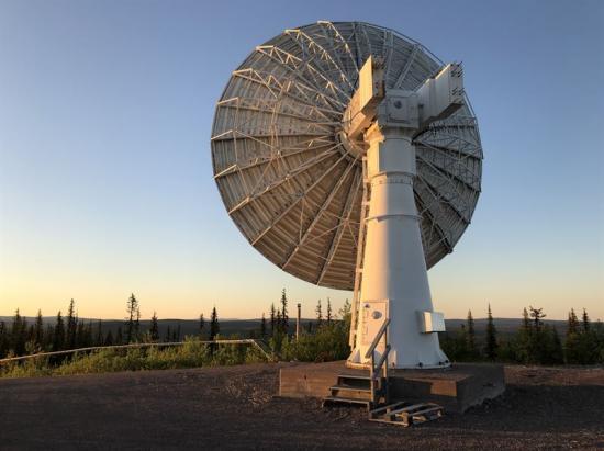 En av SSC antenner på Esrange Space Center i norra Sverige.