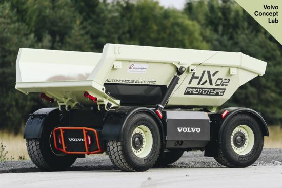 Den autonoma, batteri-eldrivna konceptlastaren HX2 från Volvo Construction Equipment.