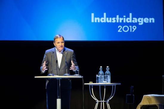 Stefan Löfven talar på Industridagen 2019.
