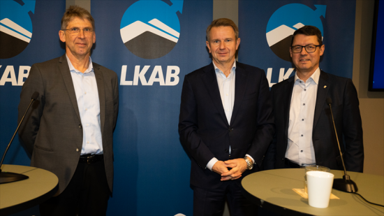 Jan Moström, President and CEO LKAB, John Andersen, Chairman REEtec and CEO Scatec Innovation, Leif Boström, Senior Vice President, Business Area Special Products, LKAB.