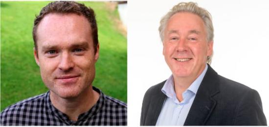 Markus Borg och Erik Larsson som beviljats stöd till sina forskningsprojekt vid Campus Helsingborg.