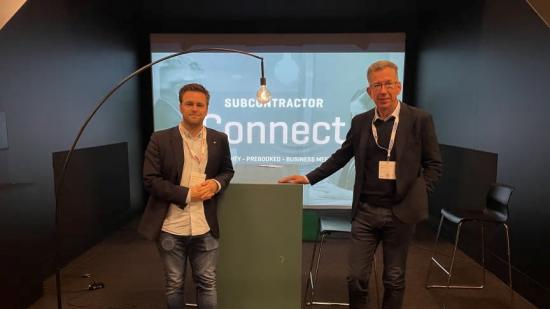 Fredrik Larsson, till vänster, och Fredrik Parenius från Koenigsegg är båda nöjda med sina möten under Subcontractor Connect.