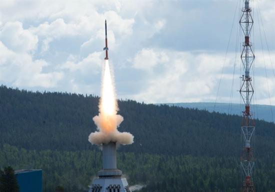 Bild från den senaste raketuppskjutningen från Esrange juni 2019. Nu vill SSC utveckla rymdbasen för att kunna skjuta upp små satelliter.