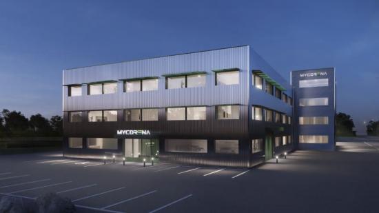 Visionsbild över Mycorenas fabrik (bilden är en illustration).