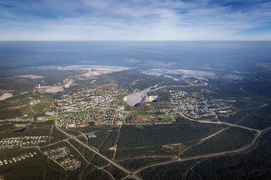 Flygvy över Malmberget.