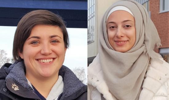 Andrea Putz, doktorand inom Materialteknik, Graz Tekniska Universitet, Tyskland och Lujain Banbouk, elingenjör, Aleppo University, Syrien.