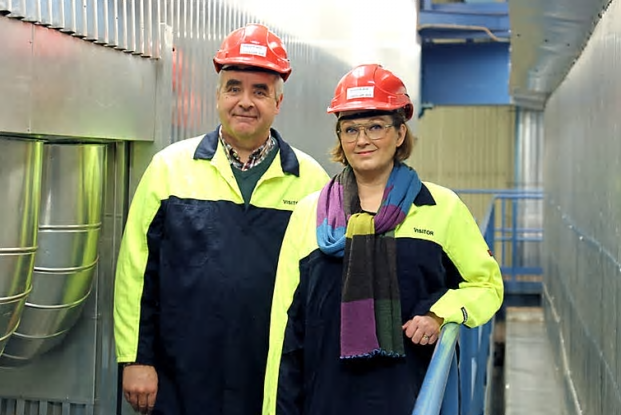 Nils Edberg, platschef SSAB Luleå och Anneli Sjömark, vd Luleå Energi.