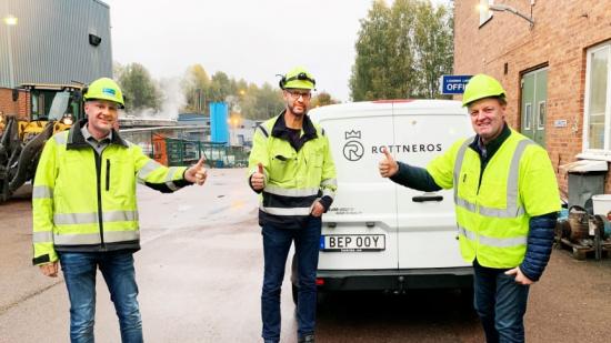 Från vänster Ola Thomasson, fabrikschef Rottneros Bruk, Bengt Söderlund, el chef Rottneros Bruk och Janne Persson, VD Intertechna.