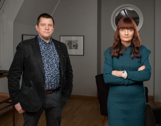 IF Metalls avtalssekreterare Veli-Pekka Säikkälä och Marie Nilsson, förbundsordförande.