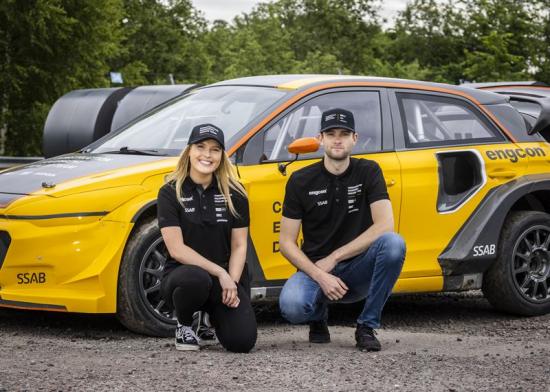 Klara Andersson och Niclas Grönholm, förarna i det nystartade Construction Equipment Dealer Team.