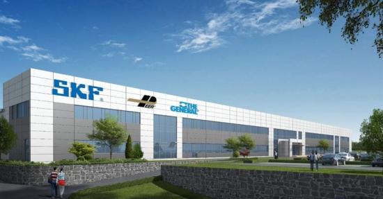 Illustration över SKF Changshan TRB-fabrik.