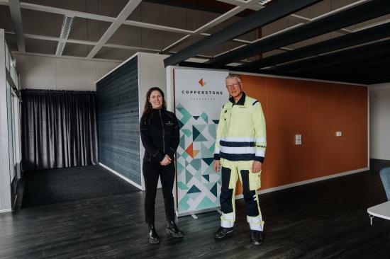 Tove Thelin Täckdal, Anrikningschef Copperstone Resources och Peter Lysvret, projektledare Granitor Systems Mining Division.