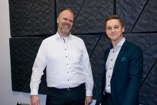 Juhana Enqvist från Kemppi och Niko Korte från SSAB.