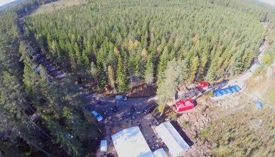 Flygbild från Gallringsdagarna 2016 i Tidaholm.