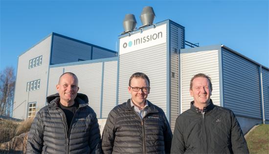 Christer Olsson, produktionschef Inission, Leif Svensson, VD Inission, och Mikael Liljemark, inköpschef Inission.