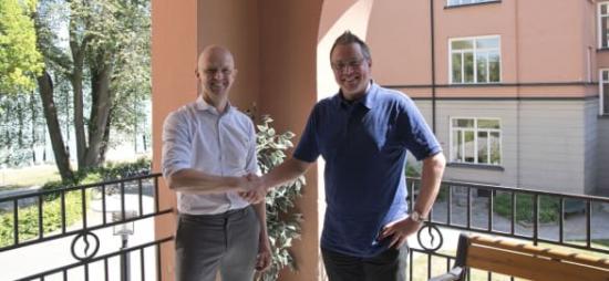 Thomas Andersson, VD på Logiwaste och Thomas Thunblom på Region Uppsala.