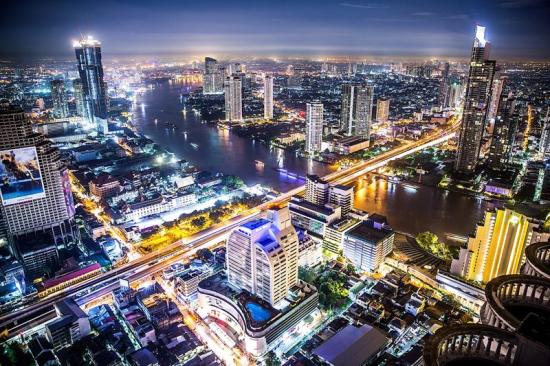 Bangkok skyline.