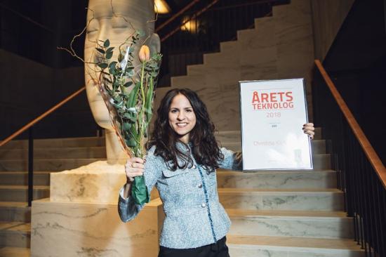 Christina Källkrans från Luleå tekniska universitet är &Aring;rets Teknolog 2018.