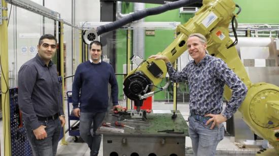 Esmaeil Sadeghi, programansvarig Masterprogram Additiv tillverkning, Vahid Hosseini, programansvarig Internationell Maskiningenjör och Per Nylén, prefekt Institutionen för Ingenjörsvetenskap.