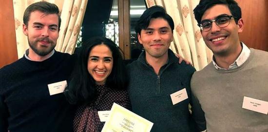 Vinnarlaget i CRE8® the Future 2018, Isteel, bestod av följande medlemmar: Erik Svenstrup från Lunds tekniska högskola, Sheva Rostam från Linnéuniversitetet samt Herman Eklund och Saam Cedighi från Linköpings universitet.