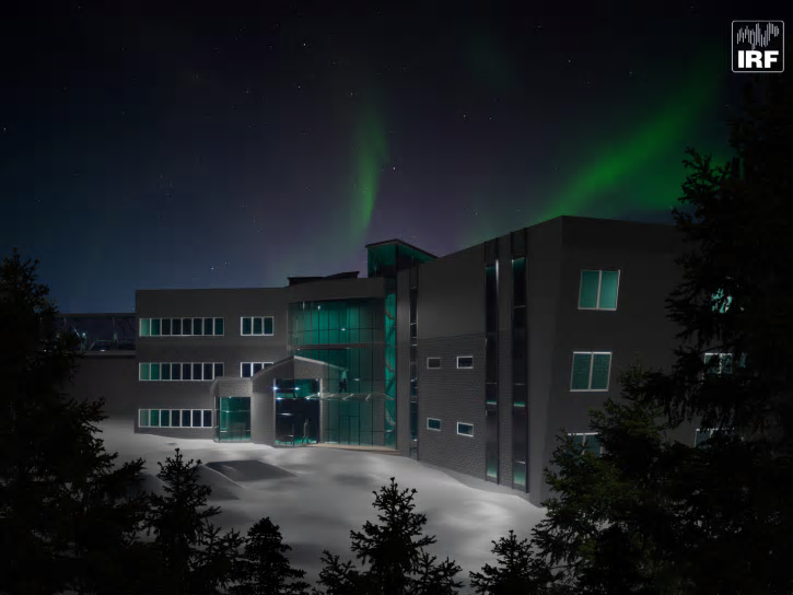 I projektet Rymd för innovation och tillväxt undersöker IRF förutsättningarna för ett Spacelab samt tillgängliggörandet av norrskensprognoser. Här en idéskiss över en framtida Spacelab-byggnad vid Rymdcampus.
