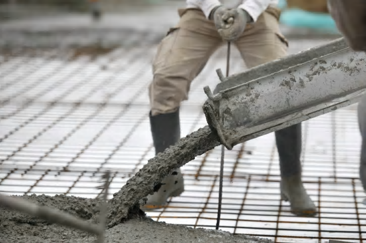 Cementgjutning på bygge.