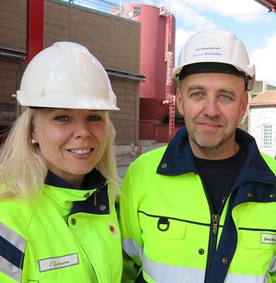 Fr v Catarina Gustafsson, säkerhetschef som tillsammans med Conny Wårheden, arbetsmiljöingenjör arrangerar Fors Bruks årliga säkerhetsdagar.