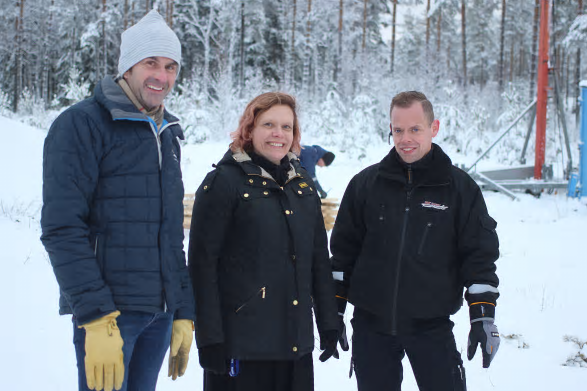 Patrik Kinnbom, näringslivschef; Tina Blomster, samhällsutvecklare och Torbjörn Ahlstrand, VD på BK &Aring;keri.